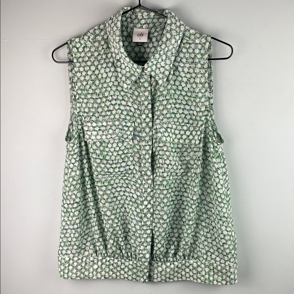 CAbi #5910 Sleeveless Button-Down Shirt Size S
